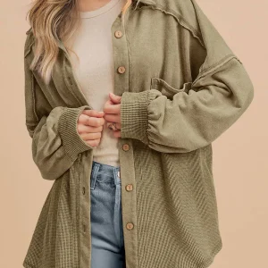 Surchemise en Velours Côtelé Kaki | Coupe Oversize | Style Décontracté