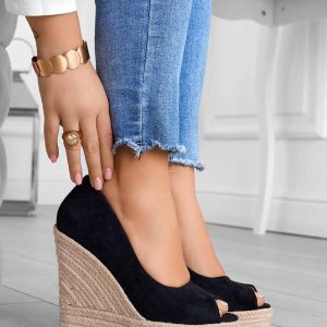 Arya - Espadrilles en daim à semelle compensée