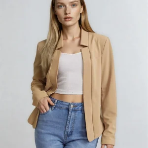 Blazer léger ouvert sur le devant pour le bureau et le quotidien