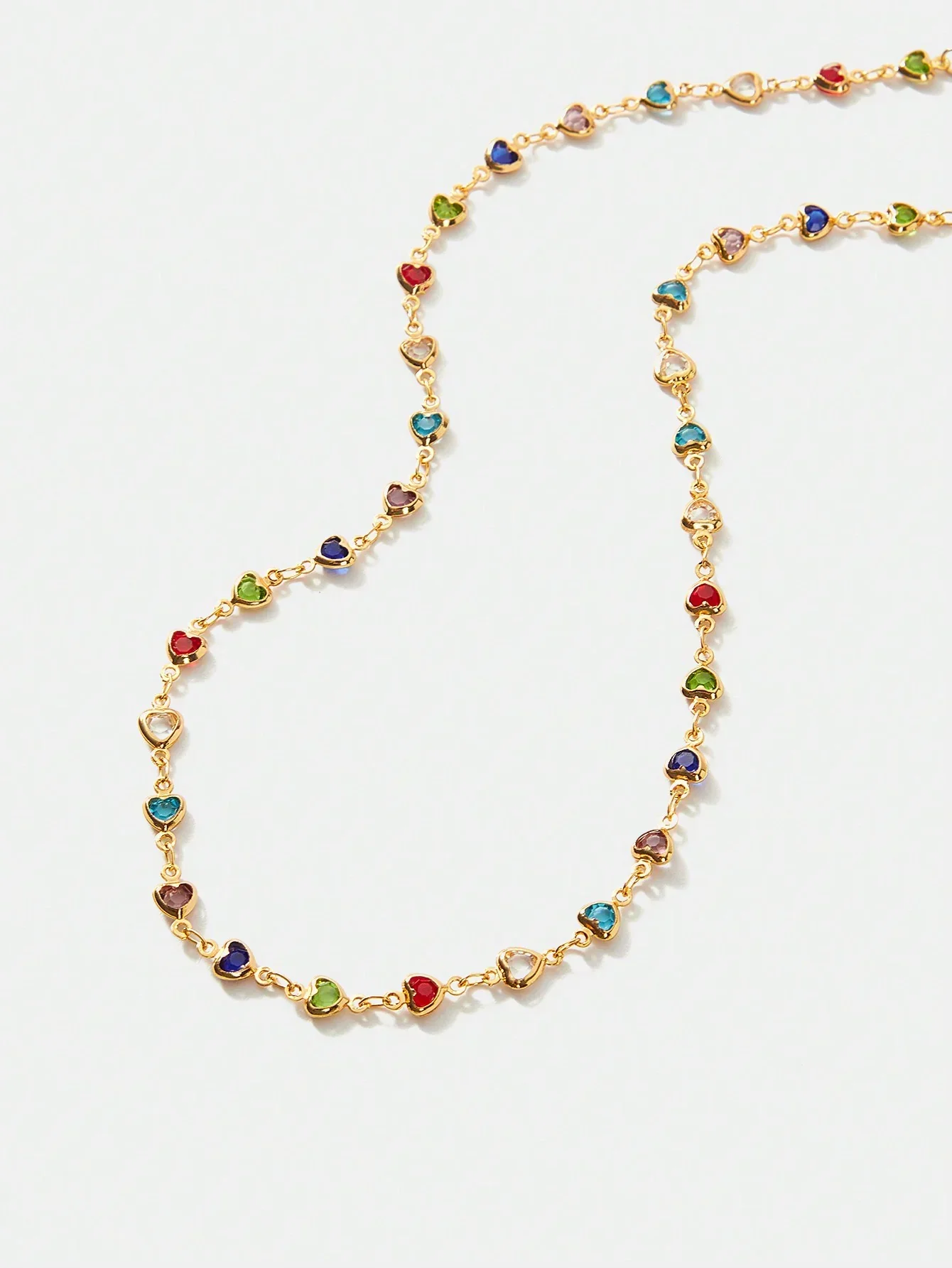 Collier Sweet Heart plaqué or, chaîne délicate scintillante