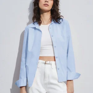 Chemise à manches longues et col rabattu, coupe décontractée, tenue de tous les jours