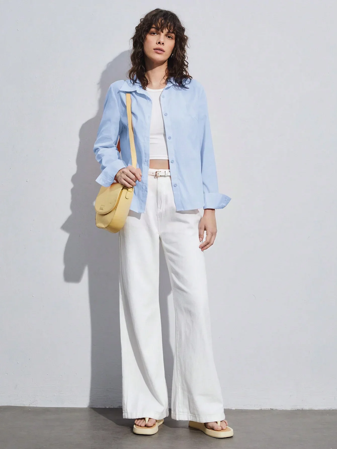 Chemise à manches longues et col rabattu, coupe décontractée, tenue de tous les jours – Image 2