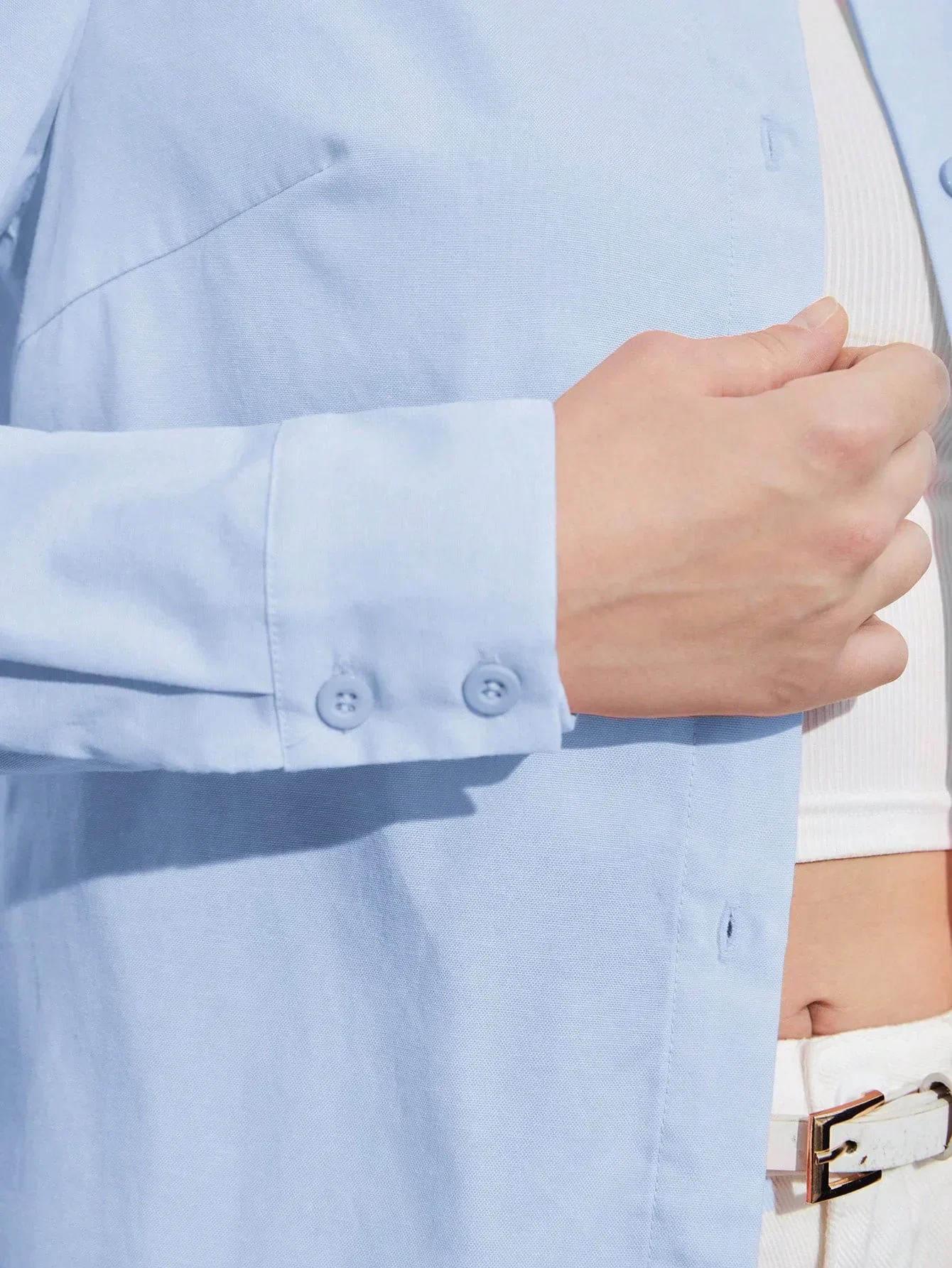 Chemise à manches longues et col rabattu, coupe décontractée, tenue de tous les jours – Image 5