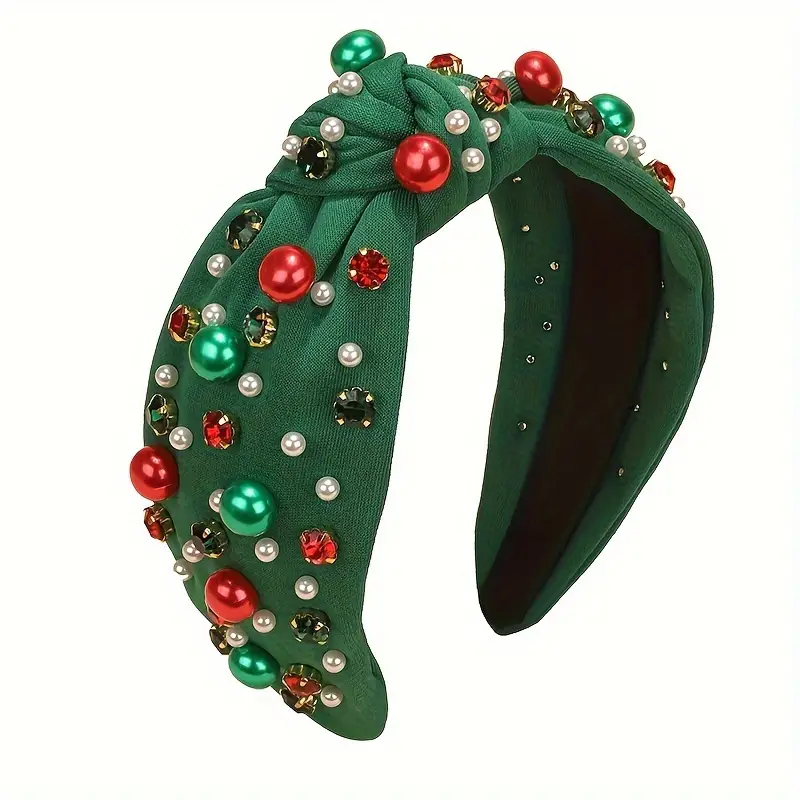 Bandeau de Noel Perles Vert et Rouge – Image 5
