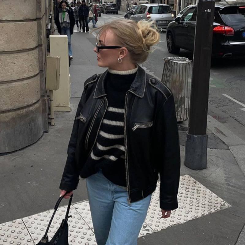 Veste Ajustée en Simili-Cuir Noir | Look Minimaliste | Style Intemporel – Image 3