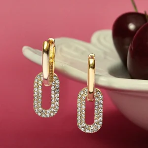 Gold Geometric Earrings Dual Wear Styles Everyday Elegant