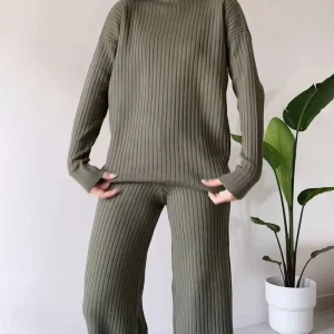 Ensemble Deux pièces Décontracté avec Fente élégante et Mignonne