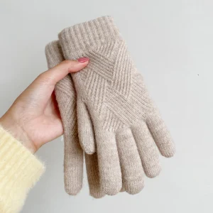 Gants Chauds En Laine Pour Femmes – Tricot Épais Avec Fonction Écran Tactile