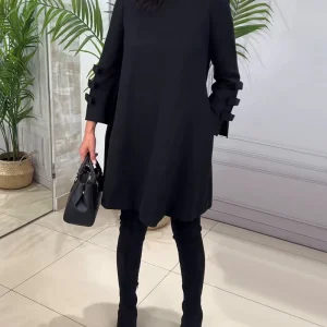 Robe Trapèze Élégante | Manches Volantées | Confort & Style