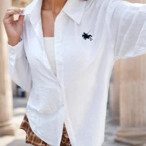 Women's Loose Casual Print Drop Shoulder Long Sleeve Shirt