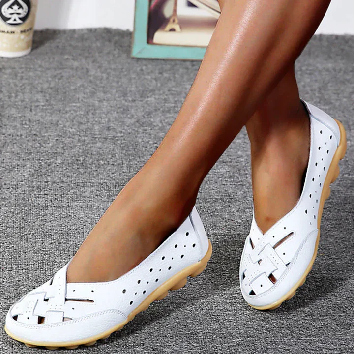 Phoebe - Ballerines plates en cuir pour femmes