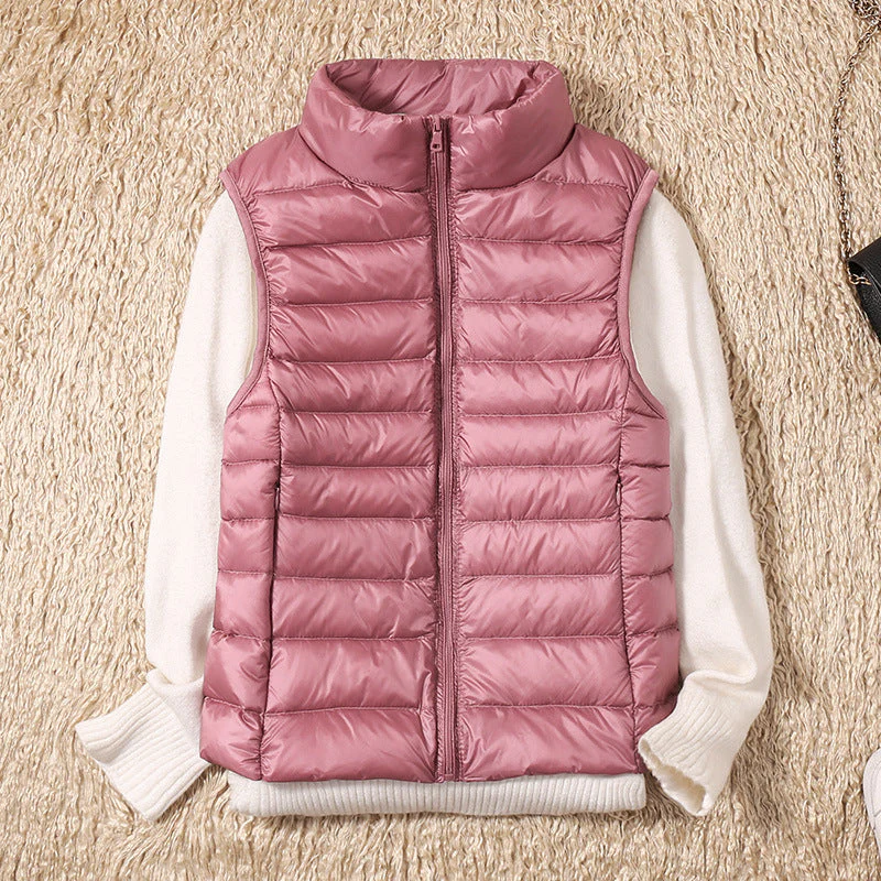 Gilet léger plissé femme – Rembourrage en plumes, élégant – Image 4