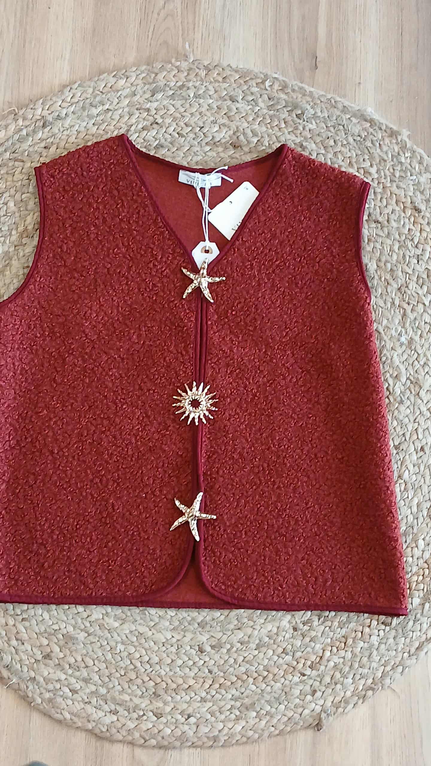 Gilet Elena Femme Sans Manches Broches - Gilet Élégant 3 Coloris – Image 2