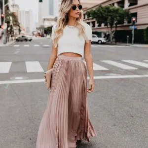 Cambrie - Jupe longue plissée élégante