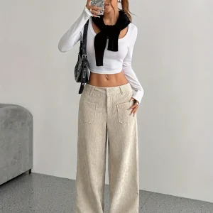 Maeve - Pantalon large décontracté en velours côtelé pour femmes