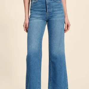 Jean ample taille haute coupe droite