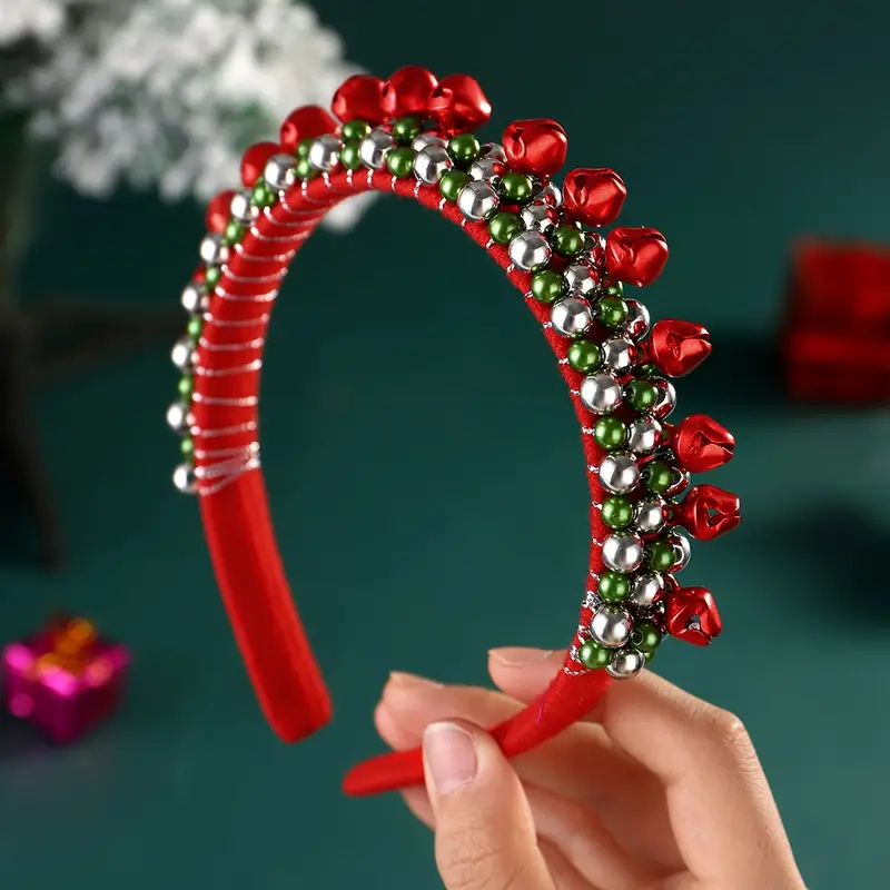 Serre Tete Perles et Clochettes Noel – Image 4