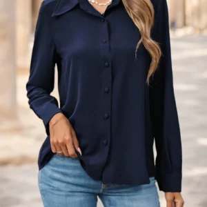 Chemise femme manches longues coupe droite