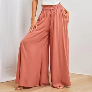 Lucretia - Pantalon femme avec cordon de serrage et taille élastique