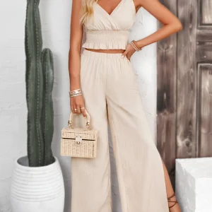 Ailani - Ensemble élégant avec top sans manches et pantalon à jambe large