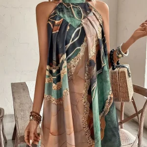 Velma - Robe dos nu à motifs géométriques