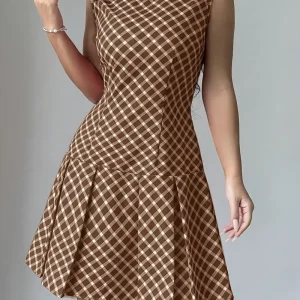 Zilpha - Robe trapèze imprimée sans manches élégante