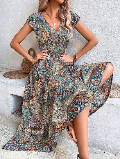 Ardella - Robe longue élégante avec col en V – Image 2