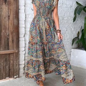 Ardella - Robe longue élégante avec col en V