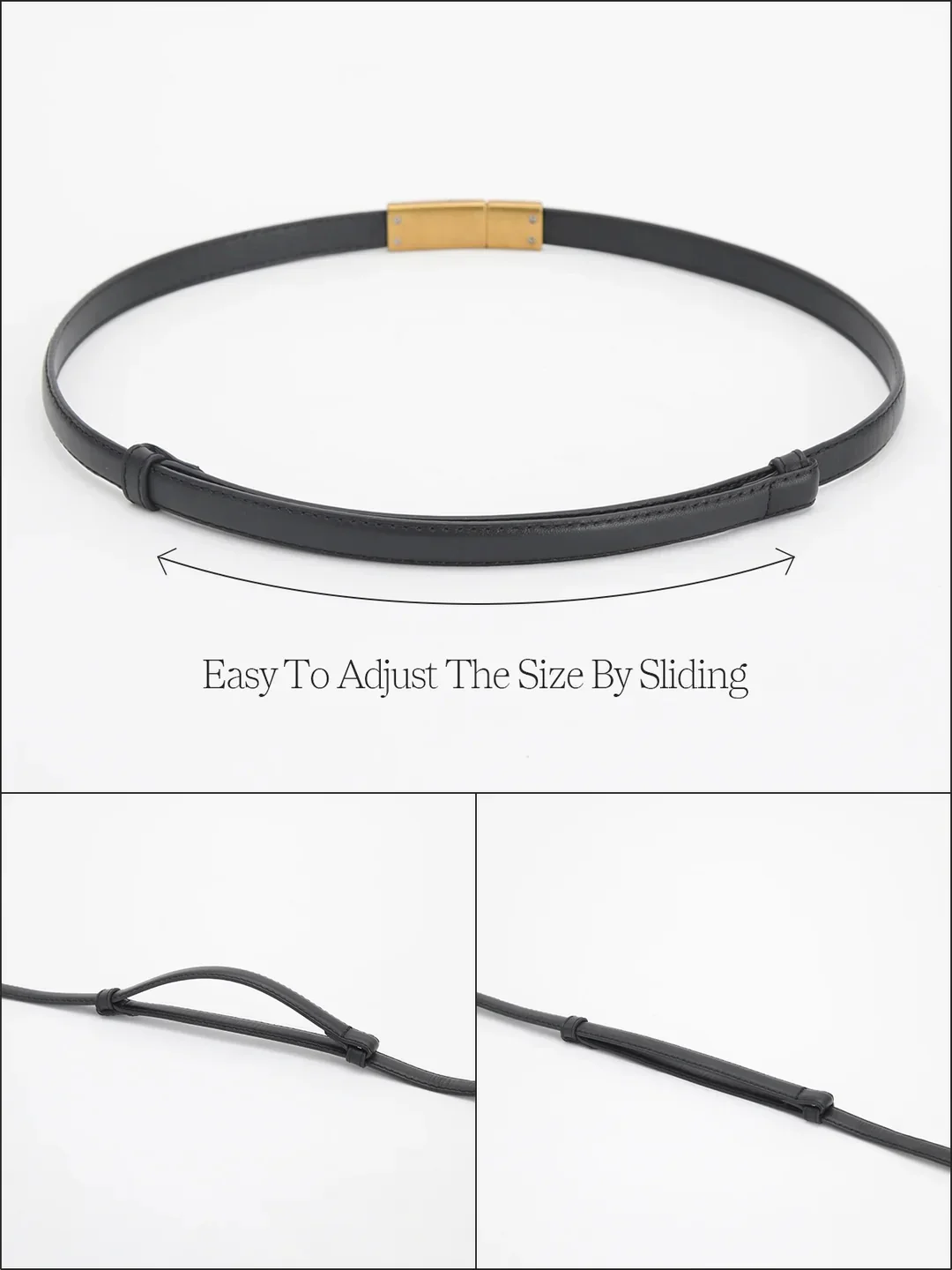 Ceinture fine en cuir vintage à fermeture magnétique – Image 6