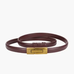 Ceinture fine en cuir vintage à fermeture magnétique