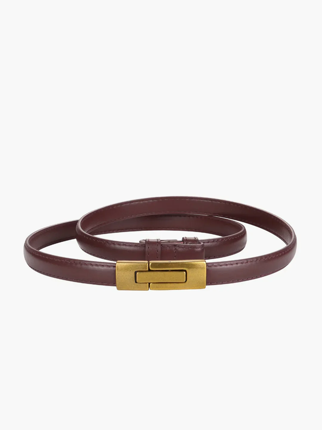 Ceinture fine en cuir vintage à fermeture magnétique