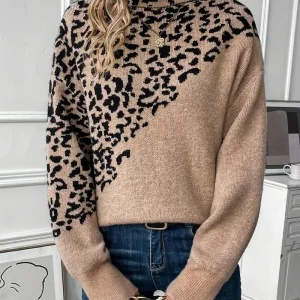 Beryl - Pull imprimé léopard et pull à col roulé