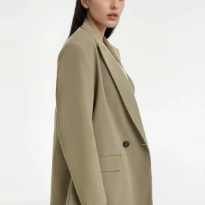 Blazer croisé à revers en pointe