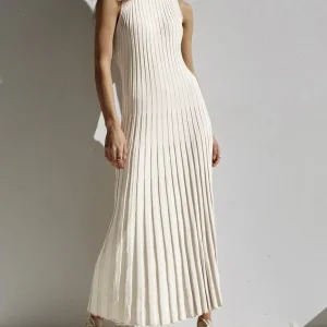 Robe longue plissée en tricot Camille