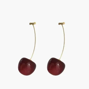 Boucles d'oreilles Cherry Drop Bordeaux