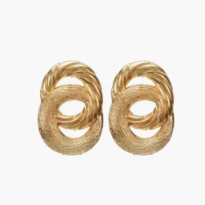 Boucles d'oreilles pendantes circulaires en forme de croix