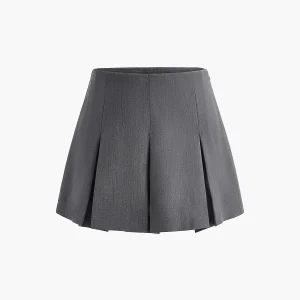 Mini-jupe plissée à fermeture éclair