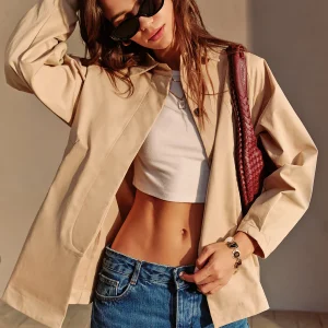 Veste Légère Beige en Coton | Look Décontracté et Élégant