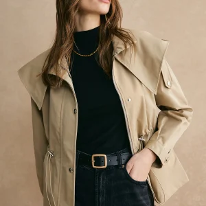 Veste Beige avec Capuche | Coupe Ajustée | Style Décontracté