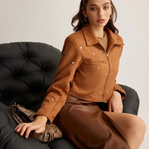 Veste en Daim Synthétique | Marron Camel | Élégance Intemporelle