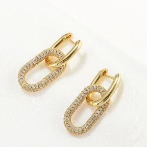 Boucles d'oreilles créoles en zircon