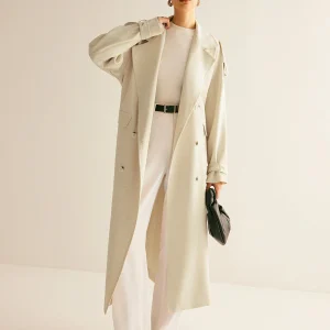 Trench Long Ceinturé | Élégant & Léger | Look Sophistiqué