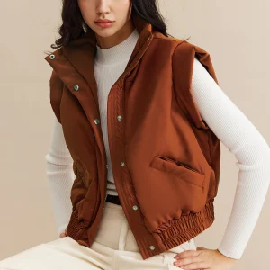 Gilet Sans Manches Marron | Casual Chic | Tissu Confortable
