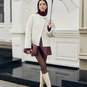 Manteau Court Texturé | Style Minimaliste | Élégance Décontractée