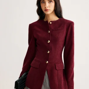 Veste Ajustée à Boutons Dorés | Élégance Raffinée | Coupe Cintrée