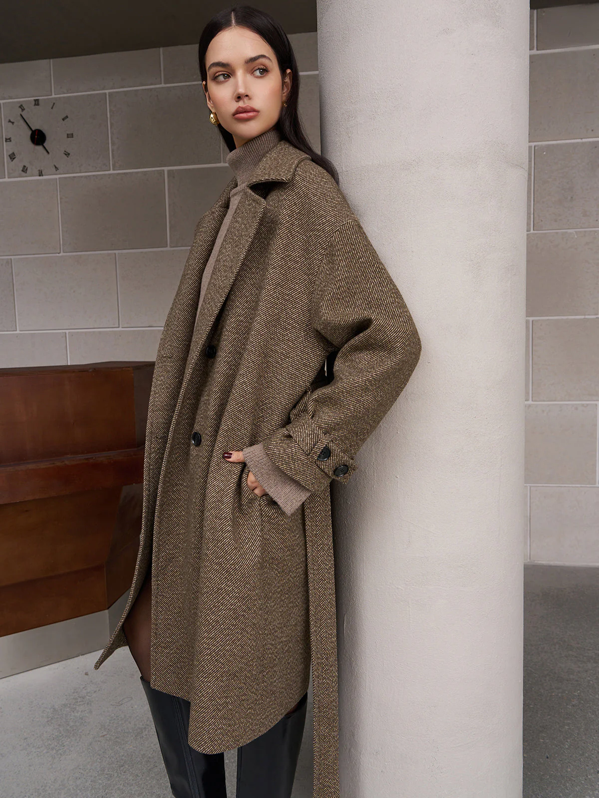 Manteau Long Oversize | Tissu en Laine | Élégance Moderne – Image 5