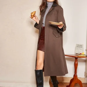 Manteau Long Ceinturé | Tissu en Laine | Élégance Intemporelle