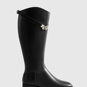 Bottes Hautes Ceinturées Style Chevalier Pour Femme – Chaussures Élégantes Automne Hiver