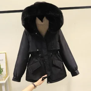 Amélie - Manteau d'hiver avec col en fourrure