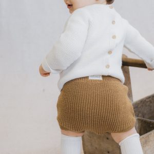 Bloomer maille côte perlée - Caramel - tricoté en France